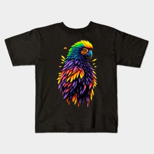 Tropical Majesty: Colorful Macaw Illustration Kids T-Shirt